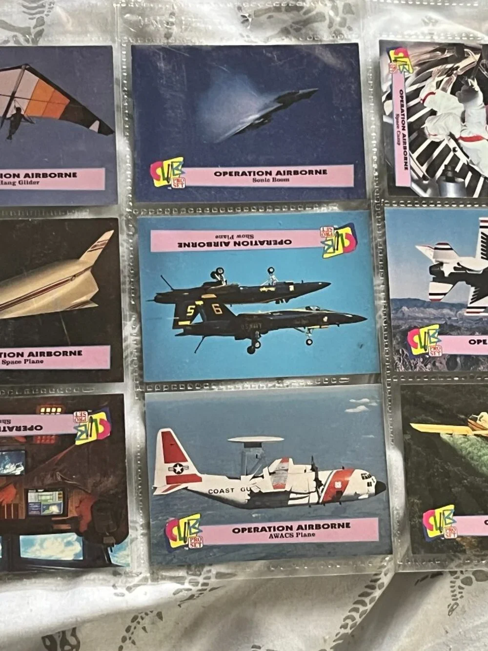 1993 SKYBOX Operation Airborne Trading Card Lot 9 Card Aircraft Space Set
